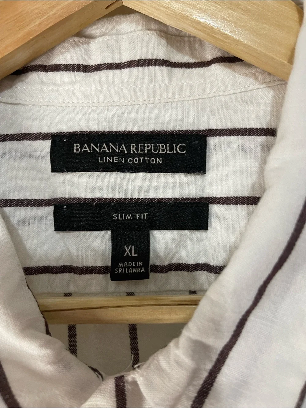 Banana Republic Slim Fit Men’s Linen Blend Casual Breathable Camp Shirt size XL